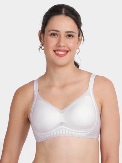 Shyle White Bottom Support Padded Seamless Bra