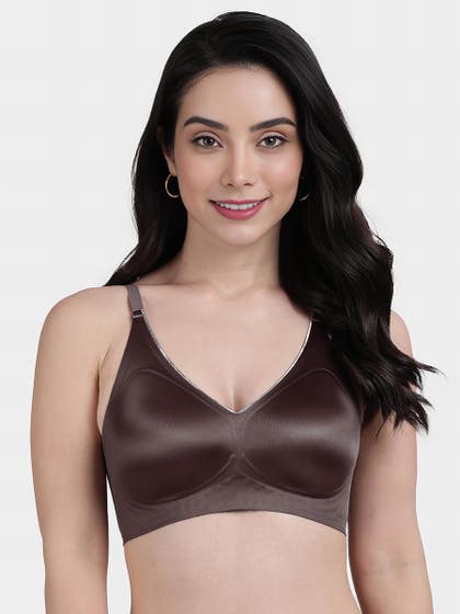 Shyle Dark Chocolate Shimmer Piping Seamless Bra