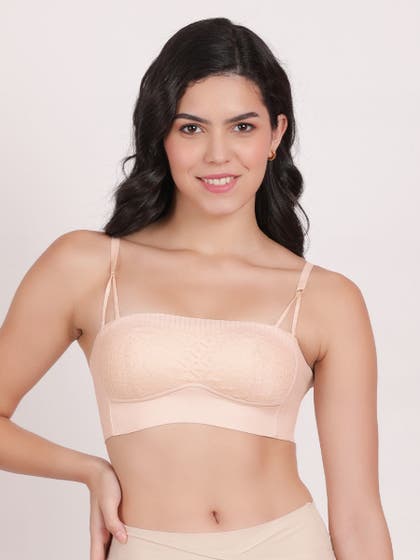 Shyle Alesan Pink Lacework Padded Wirefree Balconette Bra