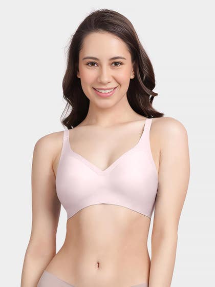 Shyle Pastel Pink Padded 3/4 Coverage Casual Seamless Bra