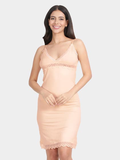 Shyle Skin Triangle Cup Soft Modal Long Chemise