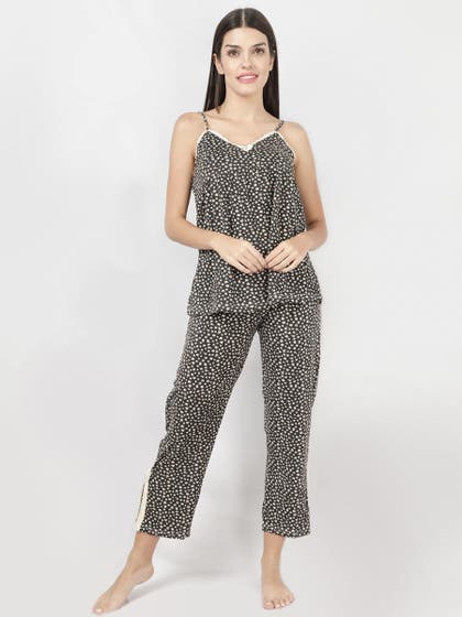Susie Black Beauty Floral Printed Pyjama Set