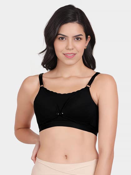 Shyle Black Beauty Front Open Full Coverage Nursing Bra