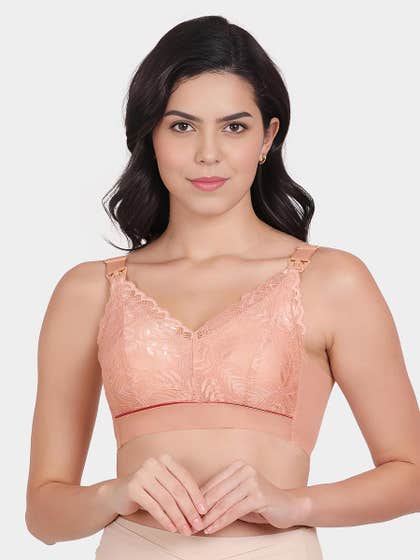 Shyle Mauveglow Front Lace Strap Open Nursing Bra