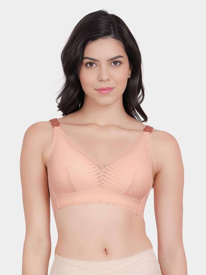 Shyle Dusty Pink Lightly Padded Strap Open Nursing Bra