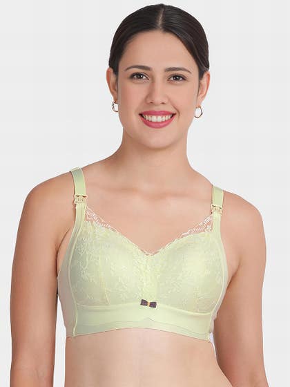 Shyle White Jade Strap Open Clasp Lace Nursing Bra