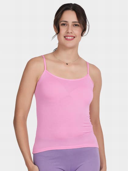 Shyle Pink U Neck Adjustable Strap Camisole