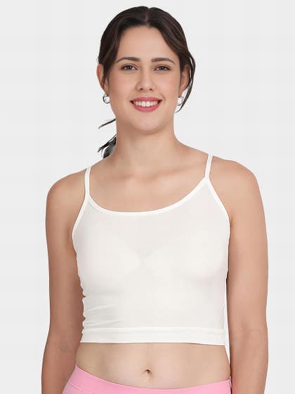 Shyle White Fully Adjustable Spaghetti Straps Camisole
