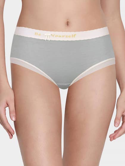 Shyle Grey Green Be Yourself Full Coverage Hipster Panty