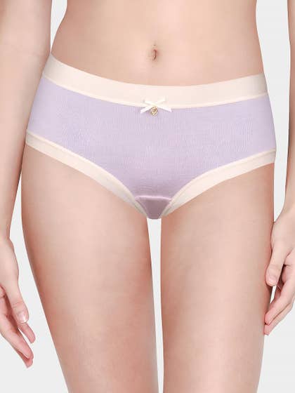 Shyle Lavender Full Coverage with Bow Charm Hipster Panty