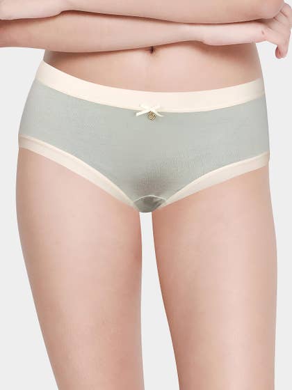 Shyle Olive Green Full Coverage with Bow Charm Hipster Panty