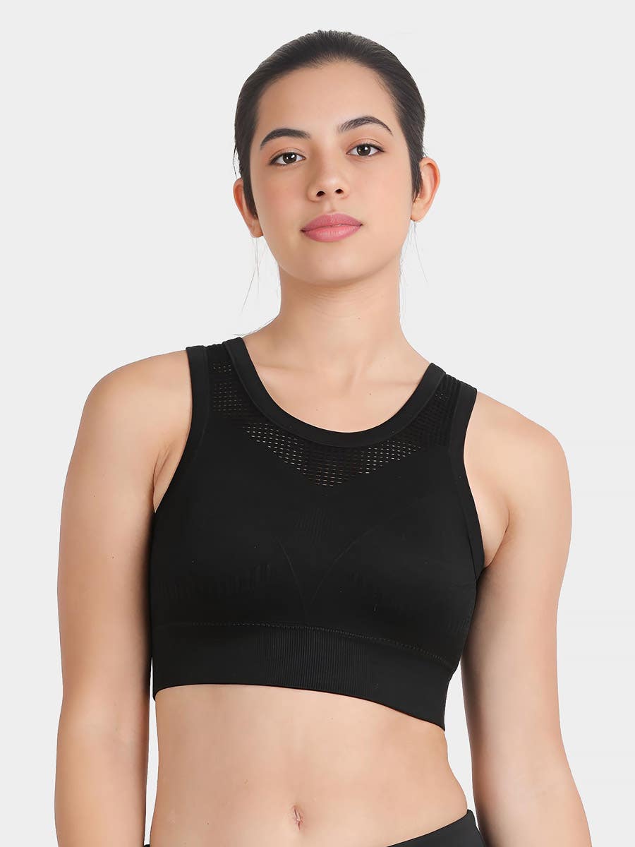 Shyle Black Beauty Full Knit Low Impact Sports Bra