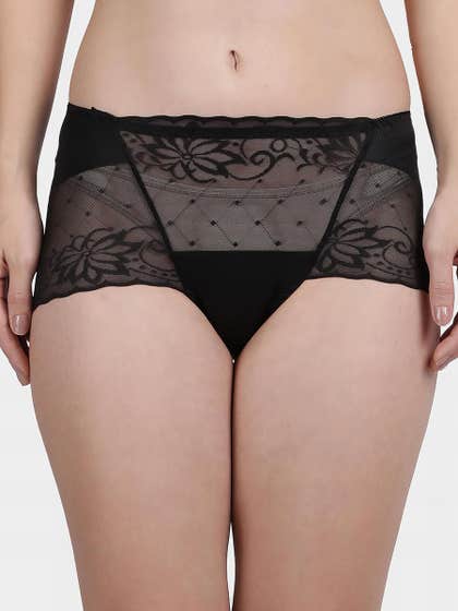 Shyle Black Beauty Decorative Lace Panty