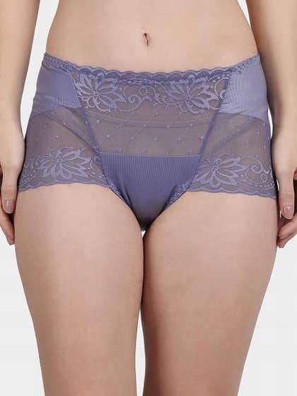 Shyle Smokey Plum Decorative Lace Panty
