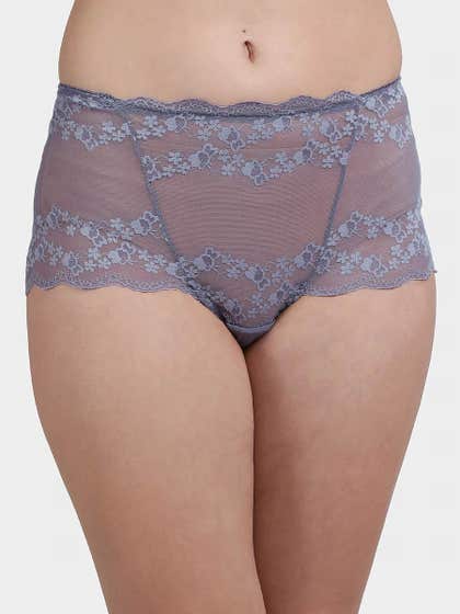 Shyle Smokey Plum Full Coverage Lace Panty