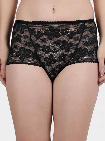 Shyle Black Beauty Fully Floral Lace Panty