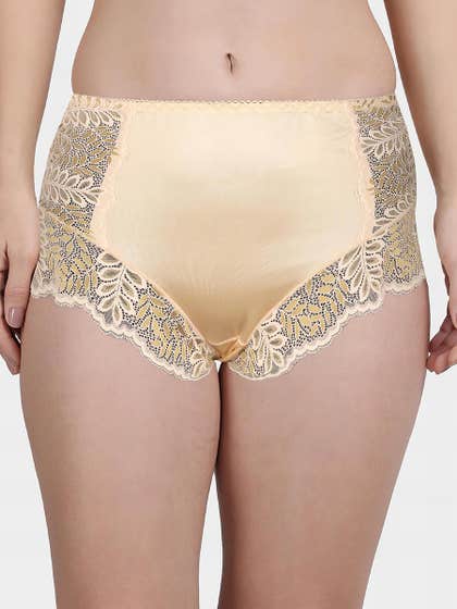 Shyle Yellow Skin Delicate Front Lace Panty