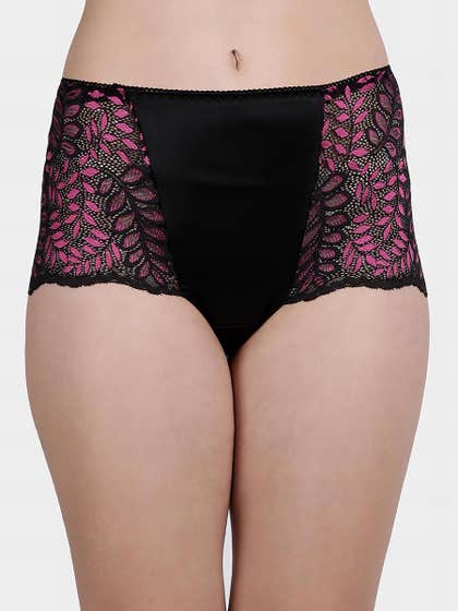 Shyle Black Pink Delicate Lace Panty