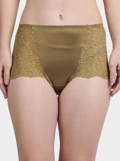 Shyle Olive Green Delicate Lace Panty