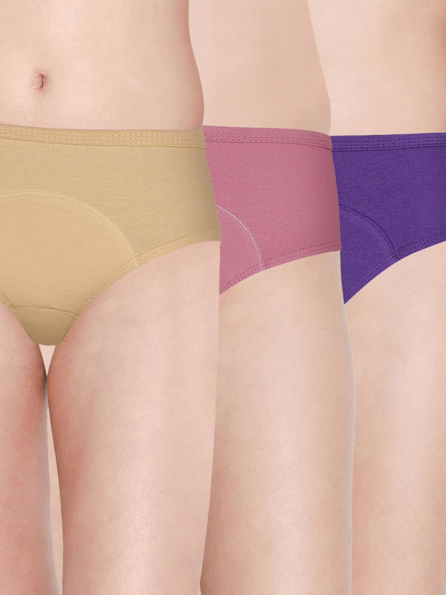 Susie Multicolor Full Coverage Cotton Period Panty Combo A