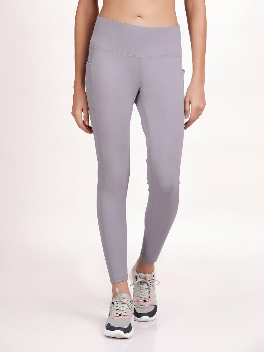 Shyle Grey Coin Pocket High Waist Workout Leggings