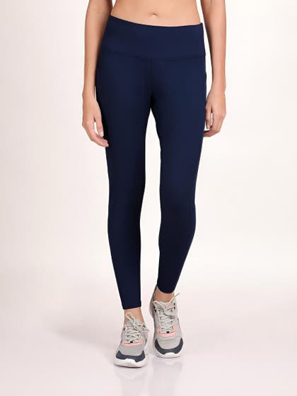 Shyle Surf Blue Coin Pocket High Waist Workout Leggings