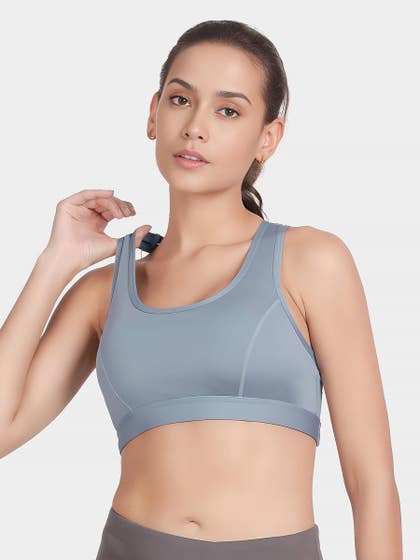 Shyle Windsurfer Blue Mesh Back Panel Low Impact Sports Bra