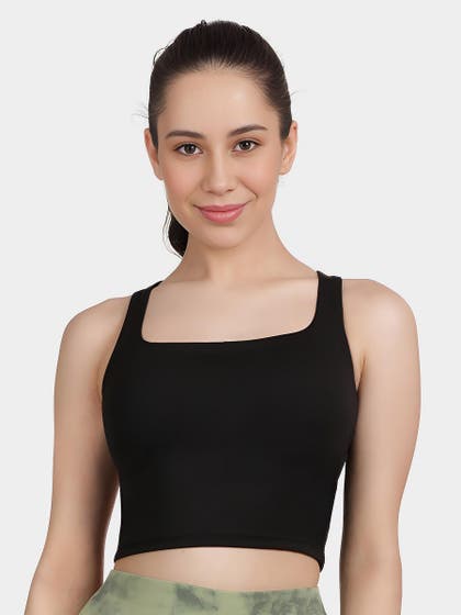 Shyle Black Beauty Low Impact Longline Strappy Back Sports Bra