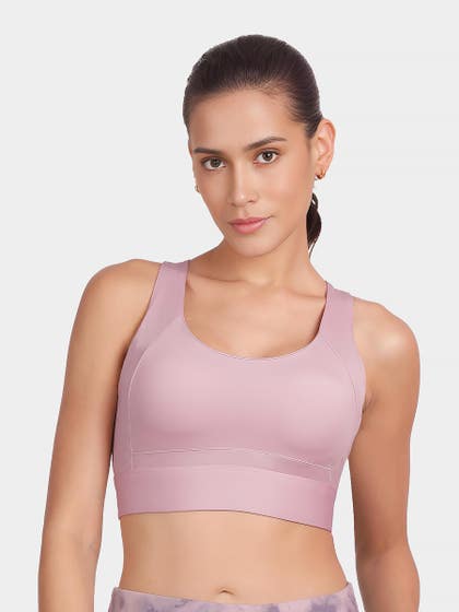 Shyle Frangnant Lilac Dual Cross Back Medium Impact Sports Bra