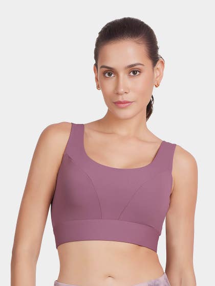 Shyle Argyle Purple Classic Back Full Coverage Sports Bra