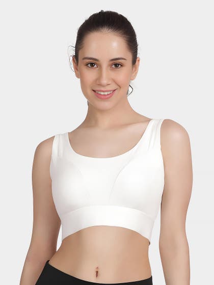 Shyle White Classic Back Sports Bra