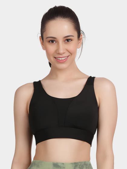 Shyle Black Beauty Medium Impact Padded Sports Bra