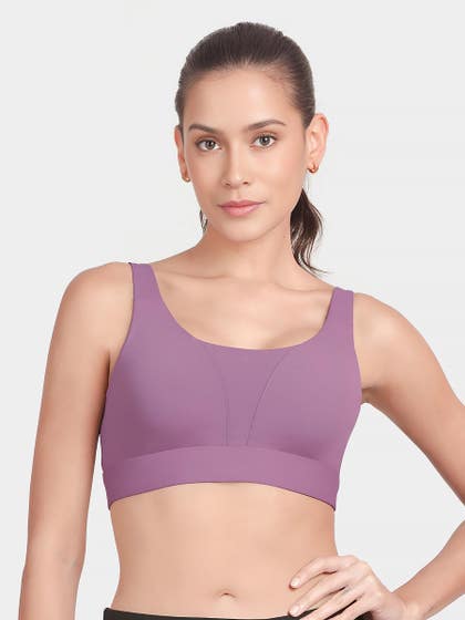 Shyle Hyacinth Purple Medium Impact Padded Sports Bra