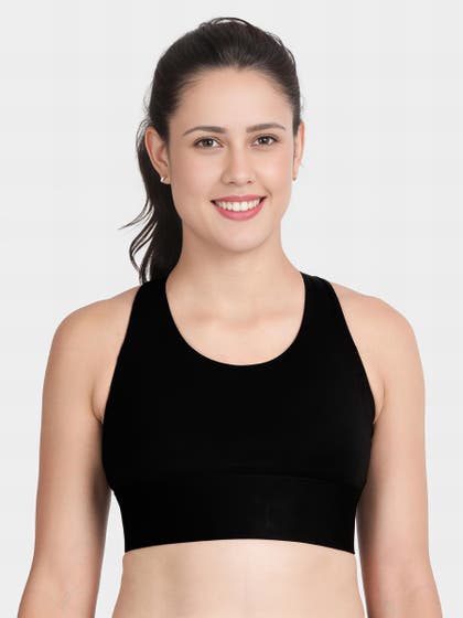 Shyle Black Beauty Medium Impact Multi Strap Padded Sports Bra