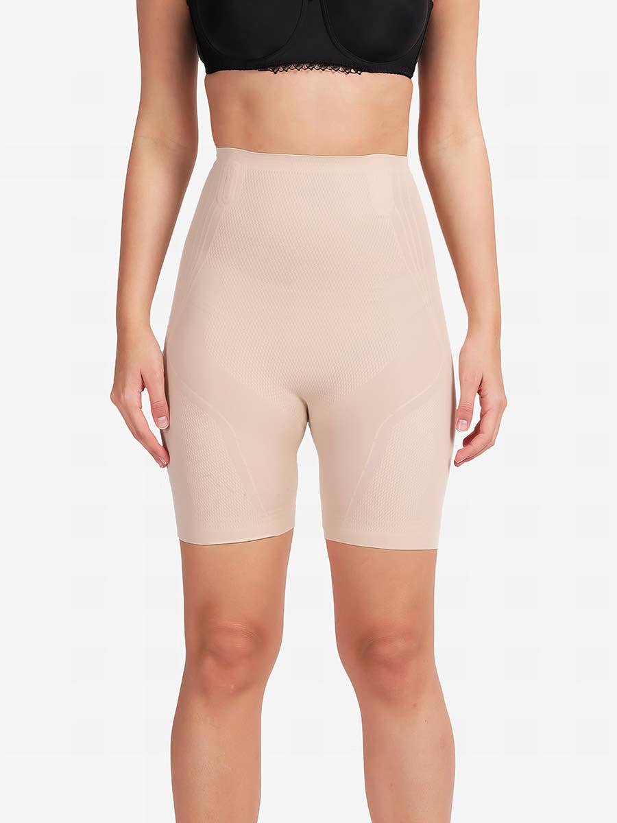 Shyle Ivory Skin High Waisted Torso And Thigh Shapewear