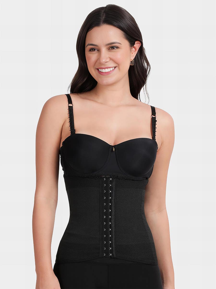 Shyle Black High Waist Front Hook Tummy Tucker Belt Shapewear