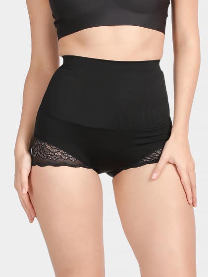Shyle Black High Waist Lace Panty Shapewear