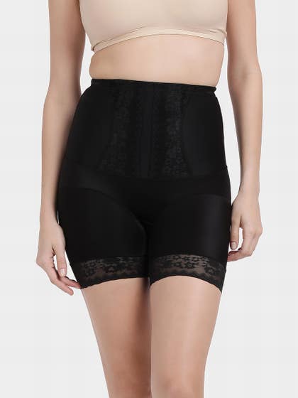 Shyle Black Beauty Center Lace High Waist Shapewear