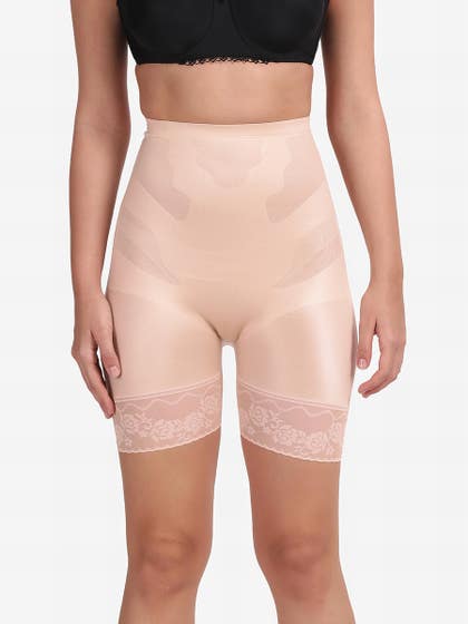 Shyle Skin High Waist Tummy Tucker Lace Shorts Shapewear