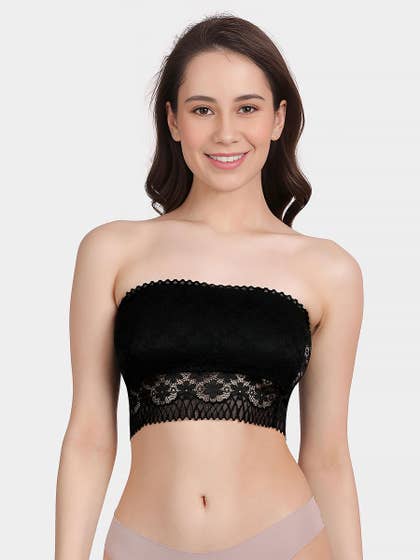 Shyle Black Beauty Full Lace Longline Tube Bra
