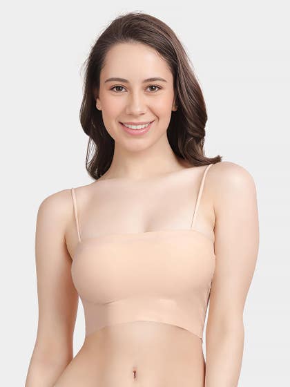Shyle Skin Spadhetti Strap Removable Padding Tube Bra
