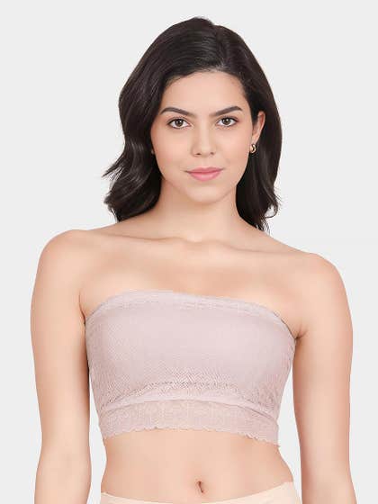 Shyle Orchid Mauve Full Lace Padded Tube Bra