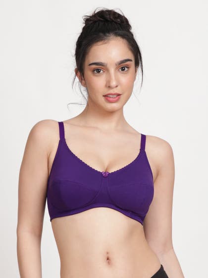 Susie Petunia Purple Non Padded Seamed Cup Everyday Bra