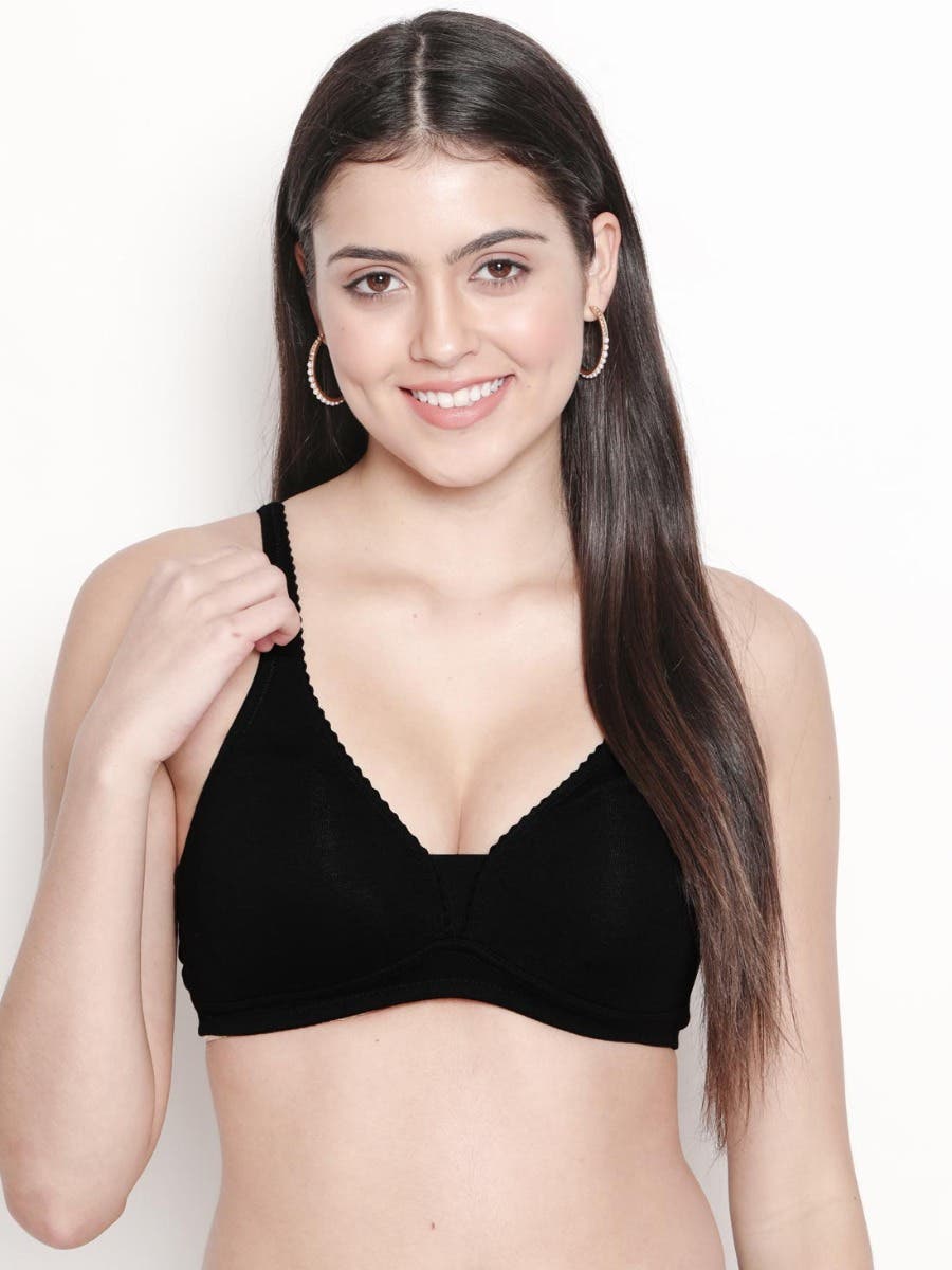 Taabu Black Beauty Heart Print Padded Wirefree T shirt Bra