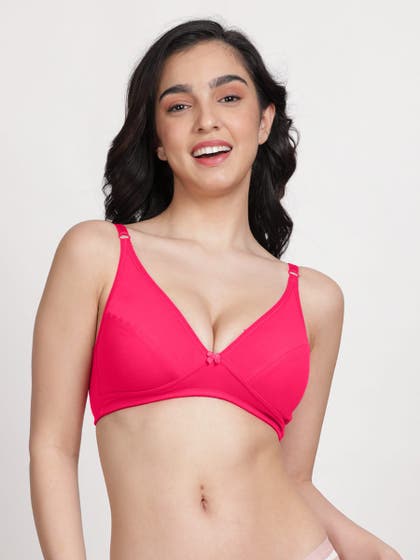 Susie Fuschia Pink Non Padded Everyday Plunge Bra