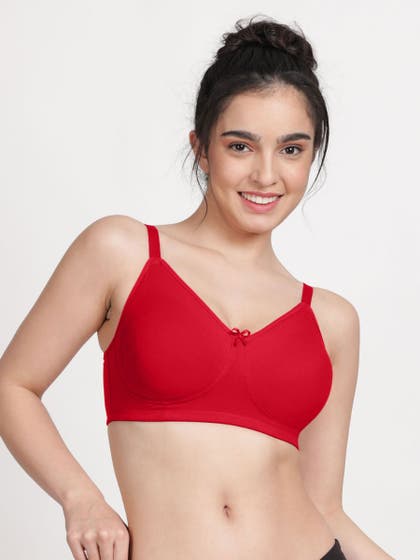 Susie Fiery Red Non Padded Wirefree Full Coverage Everyday Bra