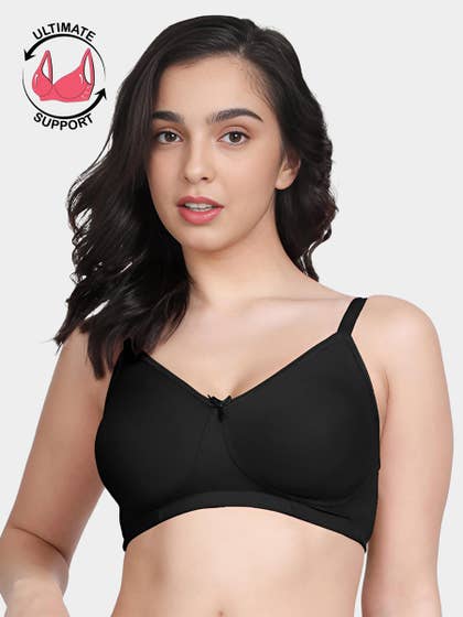 Susie Black Beauty Side Encircled Wirefree Non Padded Everyday Bra