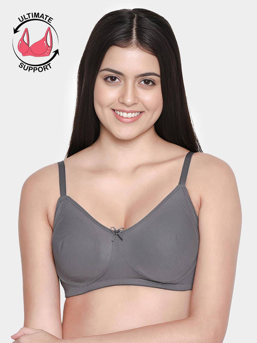 Susie Stormfront Grey Side Encircled Wirefree Non Padded Everyday Bra