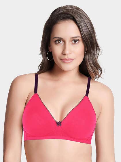 Susie Fuschia Pink Non Padded Wirefree Everyday Plunge Bra