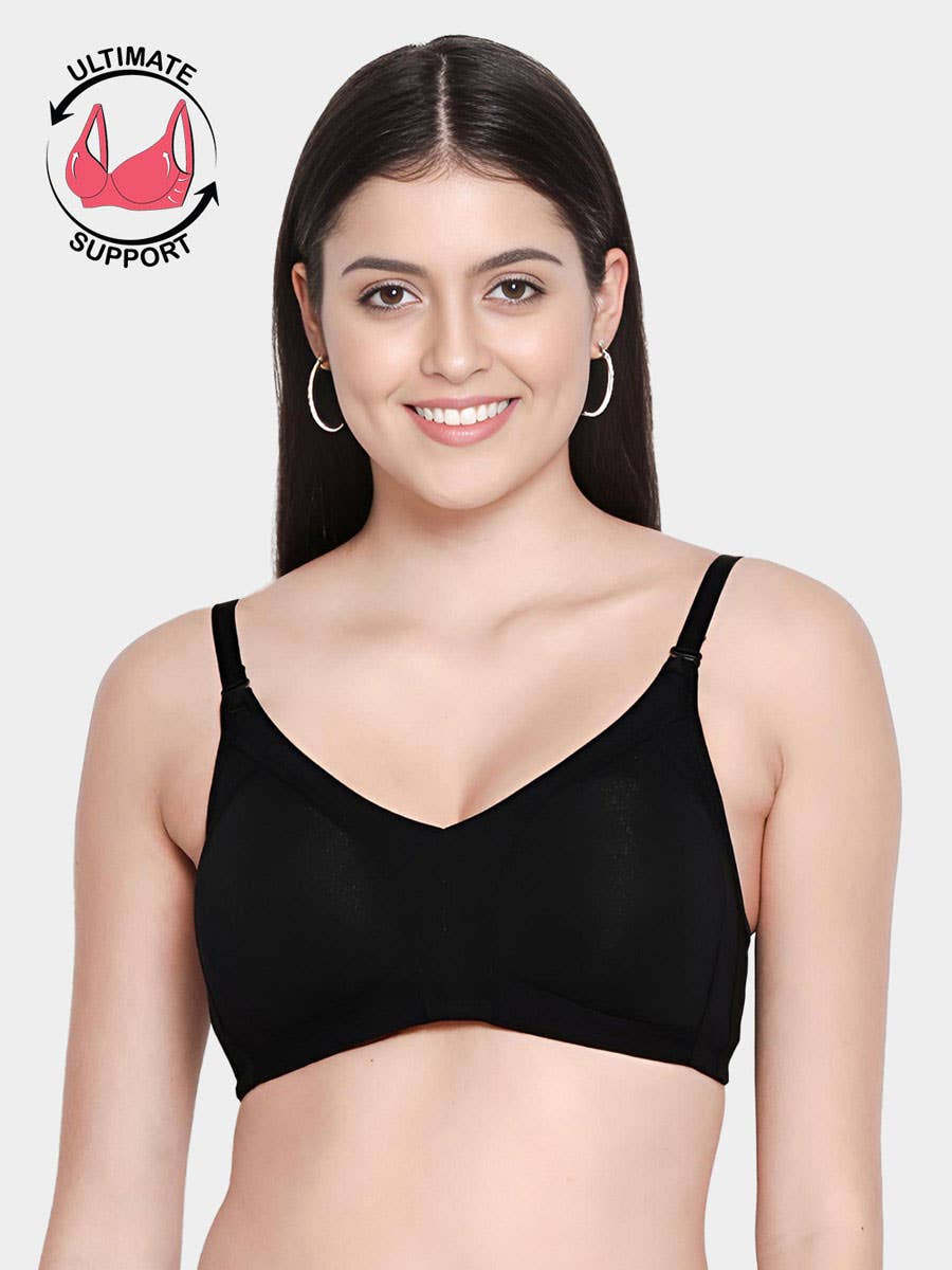 Taabu Black Beauty Heart Print Padded Wirefree T shirt Bra